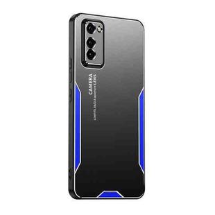 For Honor V30 Blade Series TPU Hybrid Metal Phone Case(Blue)