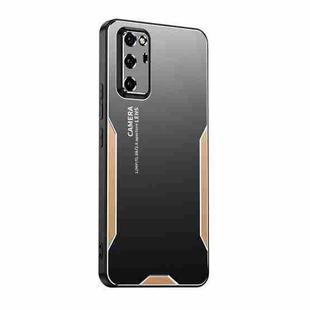 For Honor V30 Pro Blade Series TPU Hybrid Metal Phone Case(Gold)