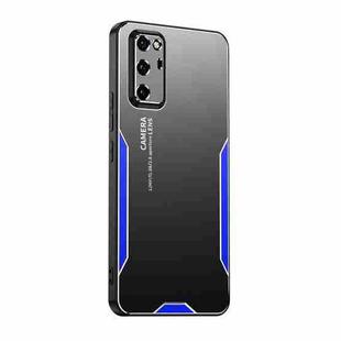 For Honor V30 Pro Blade Series TPU Hybrid Metal Phone Case(Blue)