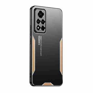 For Honor V40 5G Blade Series TPU Hybrid Metal Phone Case(Gold)