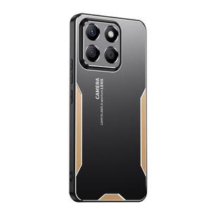For Honor X8c Blade Series TPU Hybrid Metal Phone Case(Gold)