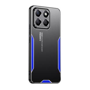 For Honor X8c Blade Series TPU Hybrid Metal Phone Case(Blue)