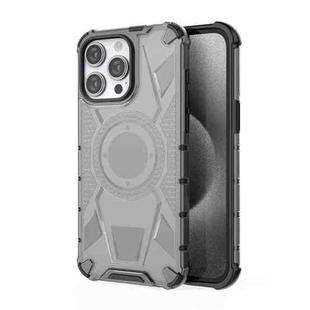 For iPhone 15 Pro Max Armor Holder PC Hybrid TPU Phone Case(Black)