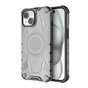 For iPhone 15 Armor Holder PC Hybrid TPU Phone Case(Black)