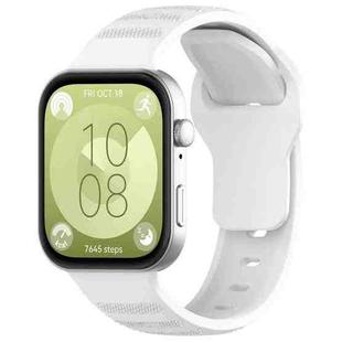 For Huawei Watch Fit 3 Wavy Dot Texture Silicone Sports Watch Band(White)