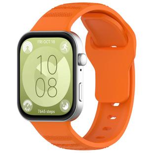 For Huawei Watch Fit 3 Wavy Dot Texture Silicone Sports Watch Band(Orange)