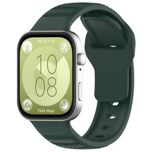 For Huawei Watch Fit 3 Wavy Dot Texture Silicone Sports Watch Band(Green)