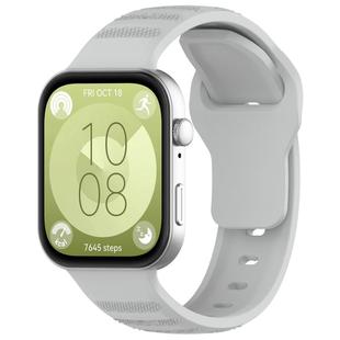For Huawei Watch Fit 3 Wavy Dot Texture Silicone Sports Watch Band(Grey)