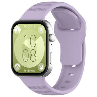 For Huawei Watch Fit 3 Wavy Dot Texture Silicone Sports Watch Band(Purple)