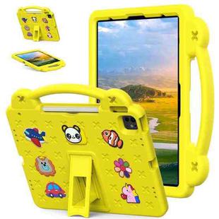 For iPad Air 13 2024 Handle Kickstand Children EVA Shockproof Tablet Case(Yellow)