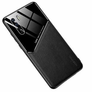 For OPPO A91 All-inclusive Leather Organic Glass Phone Case(Black)