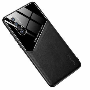 For OPPO Reno3 Pro All-inclusive Leather Organic Glass Phone Case(Black)