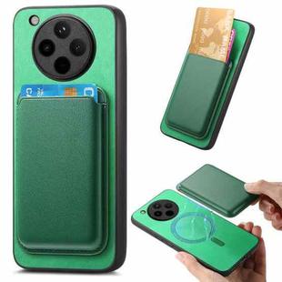 FOr OPPO Find X8 Pro Retro Magsafe Card Bag PU Back Cover Phone Case(Green)