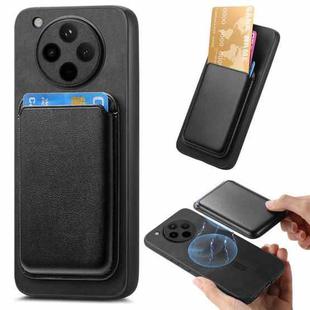 FOr OPPO Find X8 Pro Retro Magsafe Card Bag PU Back Cover Phone Case(Black)