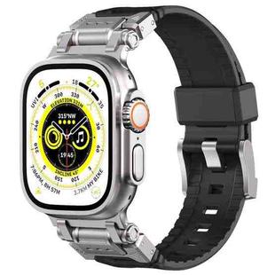 For Apple Watch Ultra 2 49mm Silicone Armor Mecha Head Watch Band(Black)