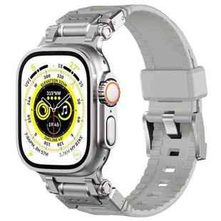 For Apple Watch Ultra 49mm Silicone Armor Mecha Head Watch Band(Starlight)