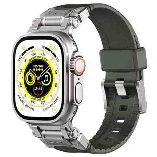 For Apple Watch SE 2023 44mm Silicone Armor Mecha Head Watch Band(Green)