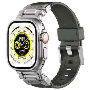 For Apple Watch Series 8 45mm Silicone Armor Mecha Head Watch Band(Green)