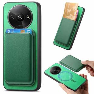 For Xiaomi Redmi A3 Retro Magsafe Card Bag PU Back Cover Phone Case(Green)