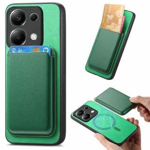 For Xiaomi Redmi Note 13 Pro 4G Retro Magsafe Card Bag PU Back Cover Phone Case(Green)