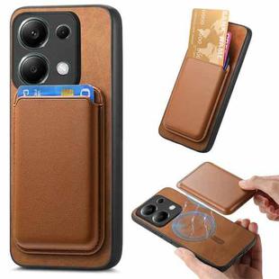 For Xiaomi Redmi Note 13 Pro 4G Retro Magsafe Card Bag PU Back Cover Phone Case(Brown)