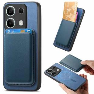 For Xiaomi Redmi Note 13 Pro 5G Retro Magsafe Card Bag PU Back Cover Phone Case(Blue)