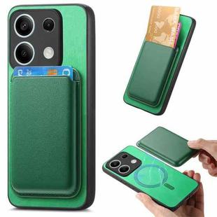 For Xiaomi Redmi Note 13 Pro 5G Retro Magsafe Card Bag PU Back Cover Phone Case(Green)