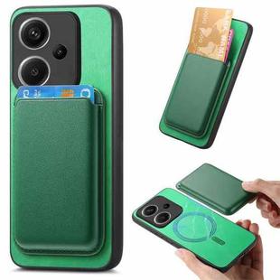 For Xiaomi Redmi Note 13 Pro+ Retro Magsafe Card Bag PU Back Cover Phone Case(Green)