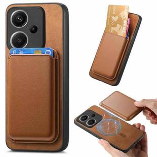 For Xiaomi Redmi Note 13 Pro+ Retro Magsafe Card Bag PU Back Cover Phone Case(Brown)