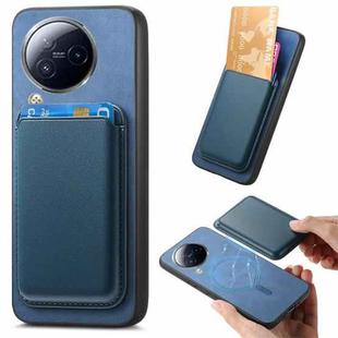 For Xiaomi Civi 3 5G Retro Magsafe Card Bag PU Back Cover Phone Case(Blue)