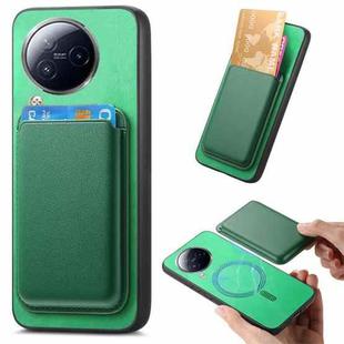 For Xiaomi Civi 3 5G Retro Magsafe Card Bag PU Back Cover Phone Case(Green)