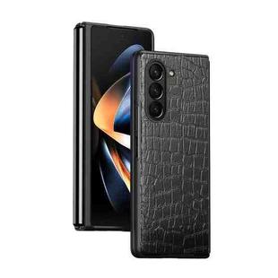 For Samsung Galaxy Z Fold6 5G Crocodile Texture All-inclusive Shockproof Phone Case(Black)