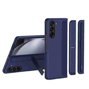 For Samsung Galaxy Z Fold6 5G 2 in 1 Holder Shockproof Phone Case with Pen Slot(Blue)