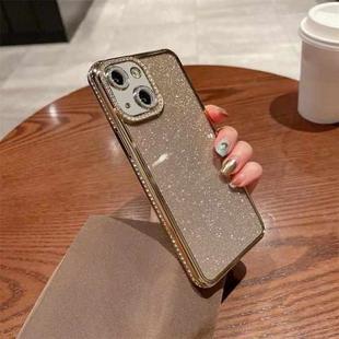 For iPhone 15 Diamond Glitter TPU Phone Case(Gold)
