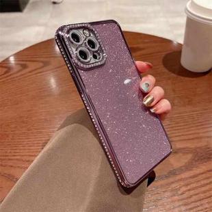 For iPhone 13 Pro Max Diamond Glitter TPU Phone Case(Purple)