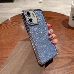 For iPhone 12 Diamond Glitter TPU Phone Case(Blue)