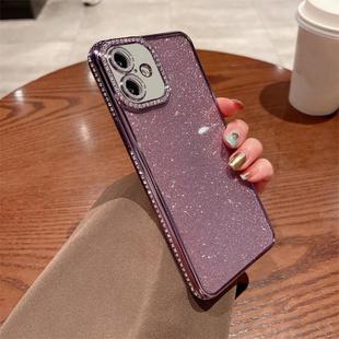 For iPhone 16 Diamond Glitter TPU Phone Case(Purple)