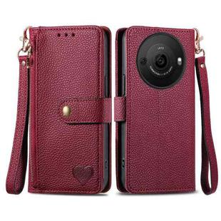 For Sharp Aquos R8 Pro Love Zipper Lanyard Leather Phone Case(Red)