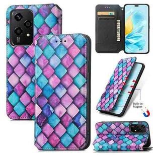 For Honor 200 Lite Global CaseNeo Colorful Magnetic Leather Phone Case(Purple Scales)