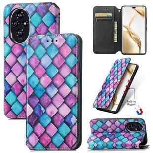 For Honor 200 Pro CaseNeo Colorful Magnetic Leather Phone Case(Purple Scales)