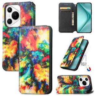 For Huawei Pura 70 CaseNeo Colorful Magnetic Leather Phone Case(Colorful Cloud)