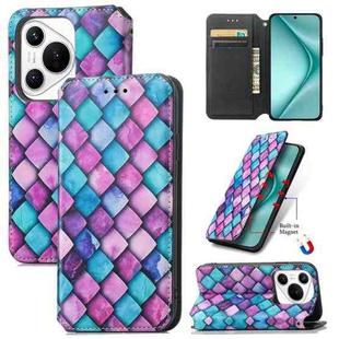 For Huawei Pura 70 CaseNeo Colorful Magnetic Leather Phone Case(Purple Scales)