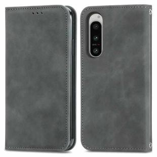 For Sony Xperia 5 VI Retro Skin Feel Magnetic Leather Phone Case(Gray)