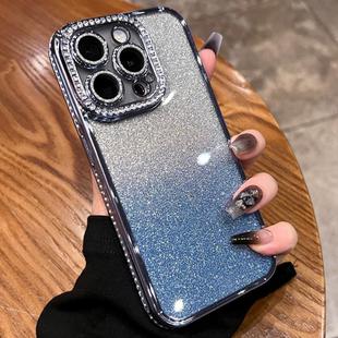 For iPhone 15 Pro Max Diamond Gradient Glitter TPU Phone Case(Gradient Blue)