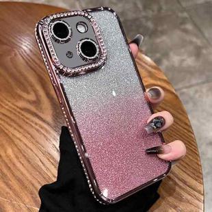 For iPhone 14 Diamond Gradient Glitter TPU Phone Case(Gradient Pink)