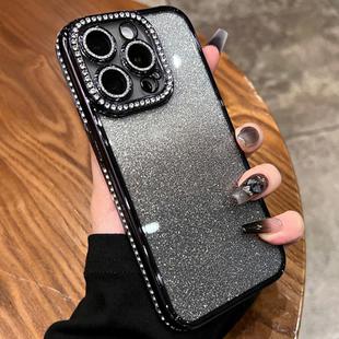 For iPhone 12 Diamond Gradient Glitter TPU Phone Case(Gradient Black)