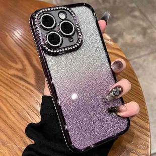 For iPhone 11 Pro Max Diamond Gradient Glitter TPU Phone Case(Gradient Purple)