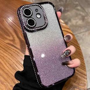 For iPhone  11 Diamond Gradient Glitter TPU Phone Case(Gradient Purple)