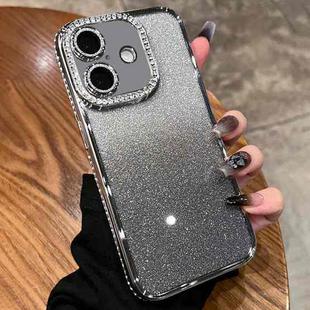 For iPhone 16 Diamond Gradient Glitter TPU Phone Case(Gradient Silver)