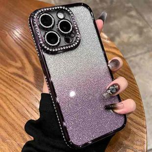 For iPhone 16 Pro Max Diamond Gradient Glitter TPU Phone Case(Gradient Purple)